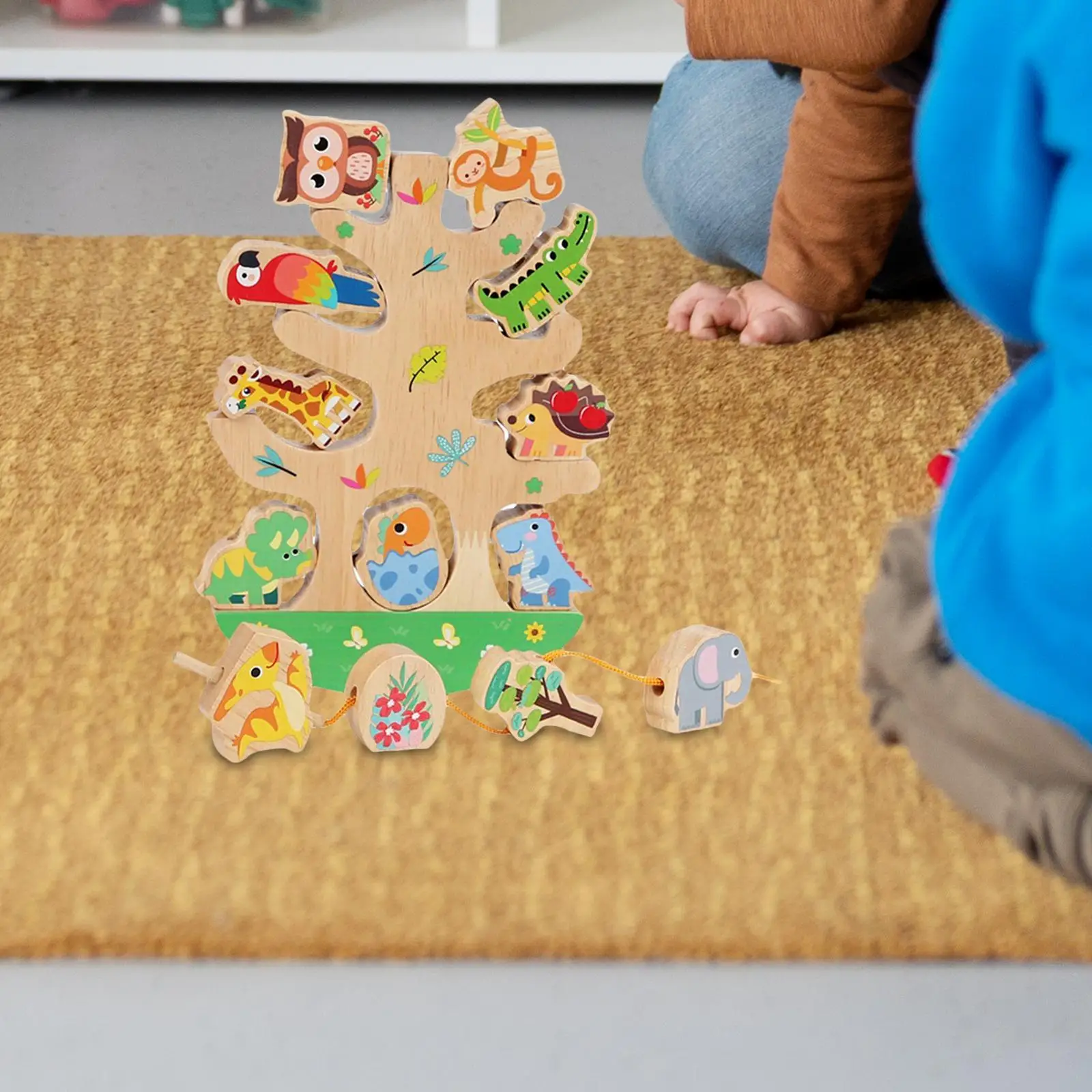 Деревянные игрушки для укладки животных Игрушки Монтессори для мальчиков и девочек на День рождения - 0