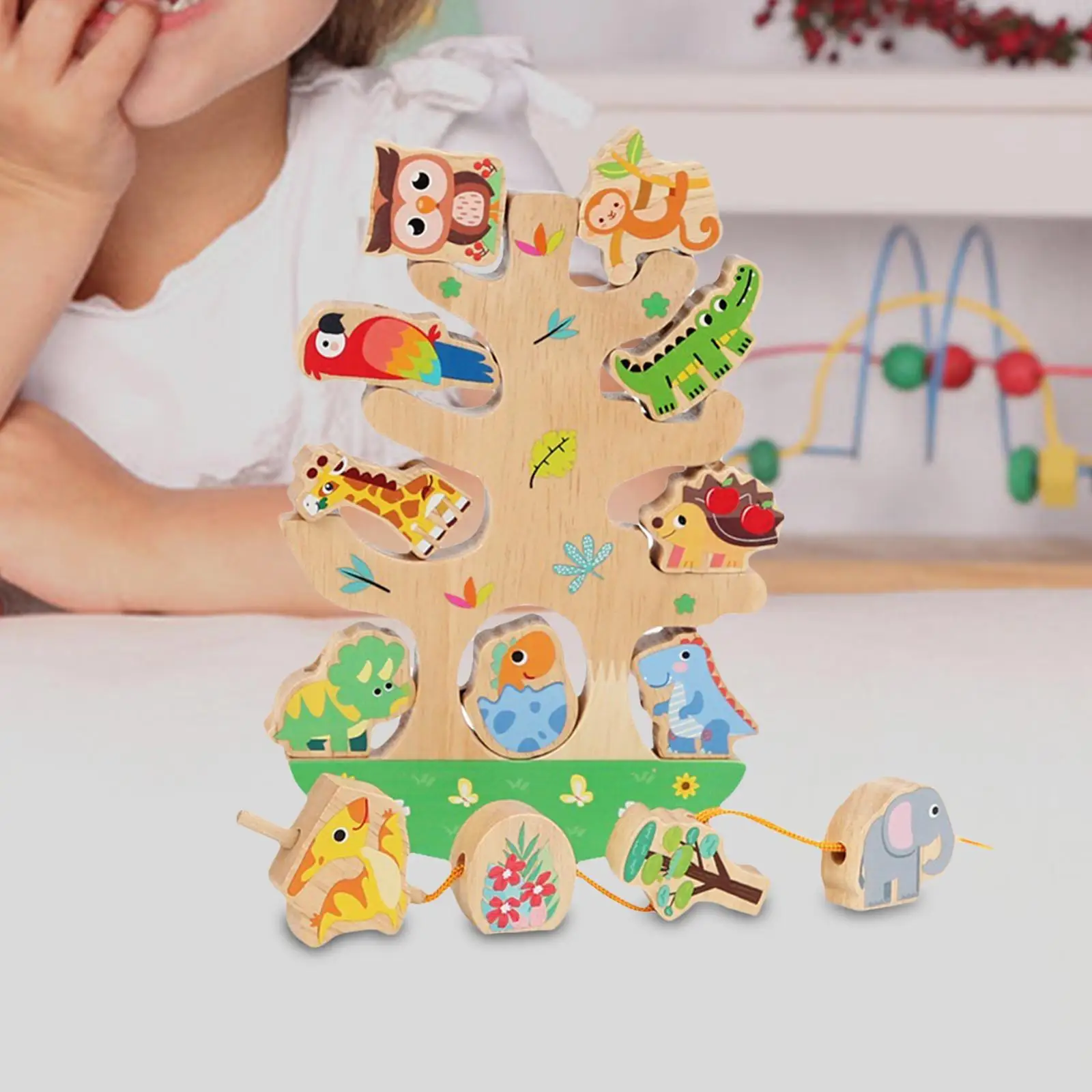Деревянные игрушки для укладки животных Игрушки Монтессори для мальчиков и девочек на День рождения - 1