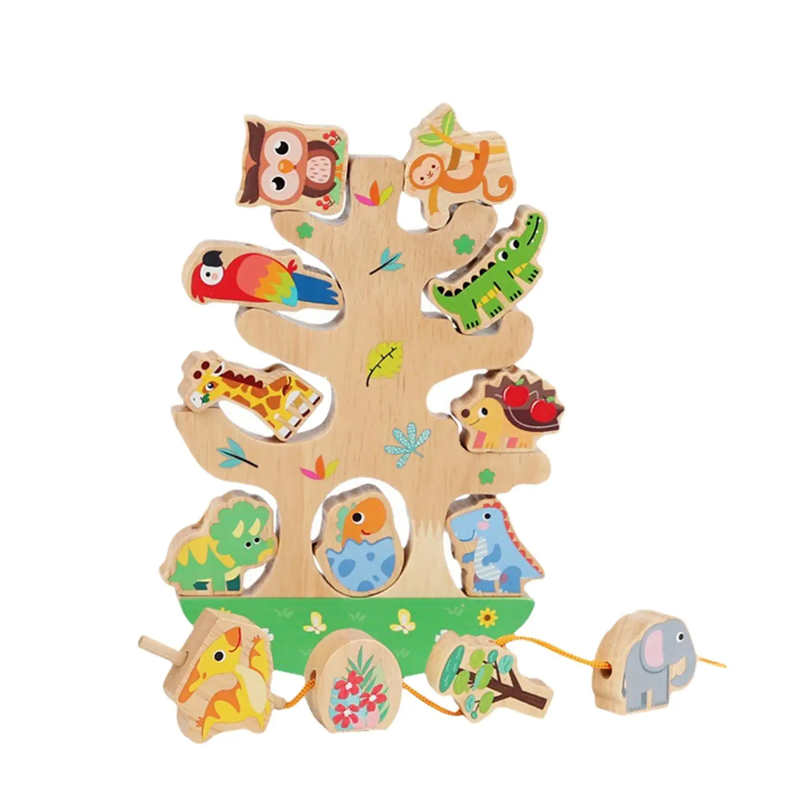 Деревянные игрушки для укладки животных Игрушки Монтессори для мальчиков и девочек на День рождения - 3