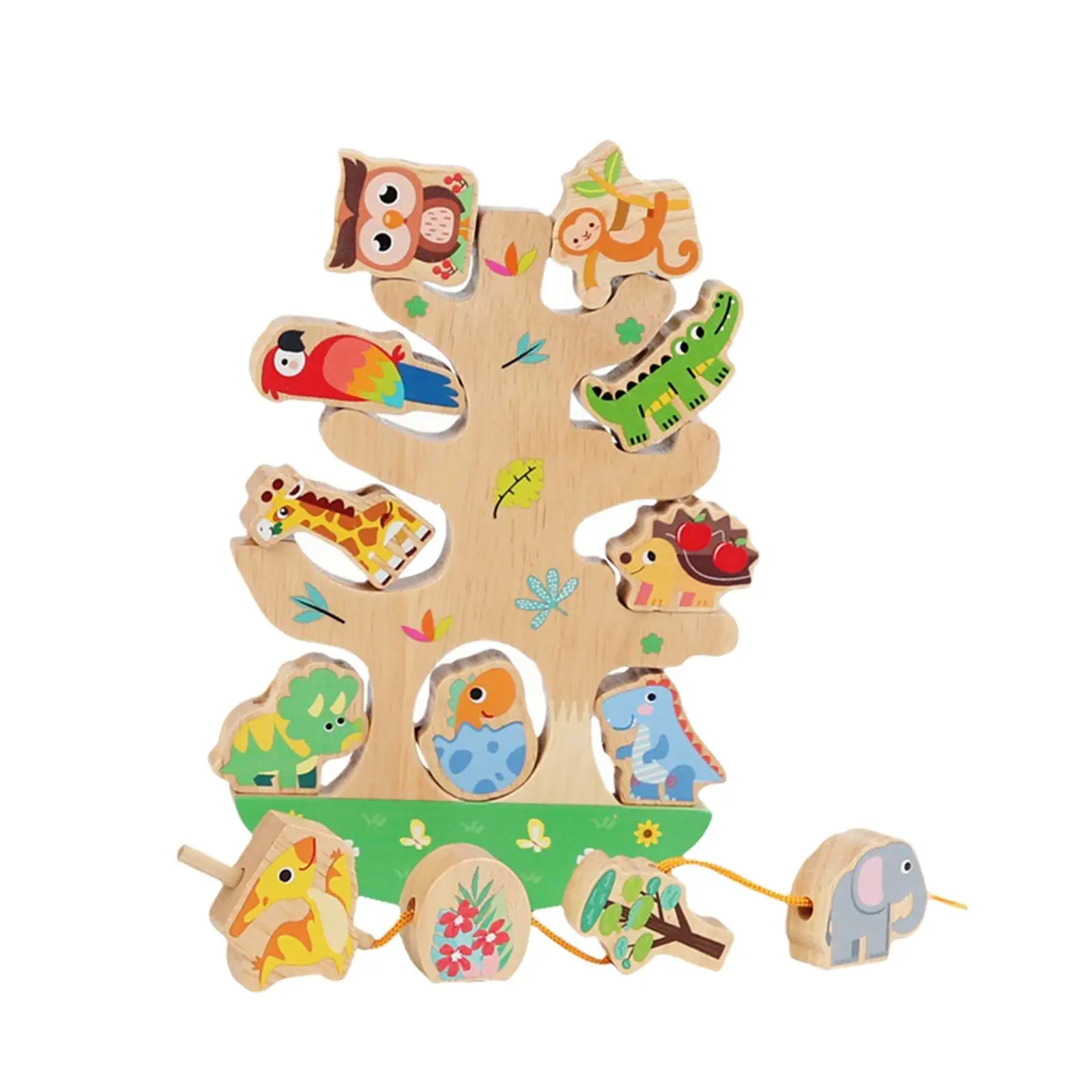 Деревянные игрушки для укладки животных Игрушки Монтессори для мальчиков и девочек на День рождения - 4