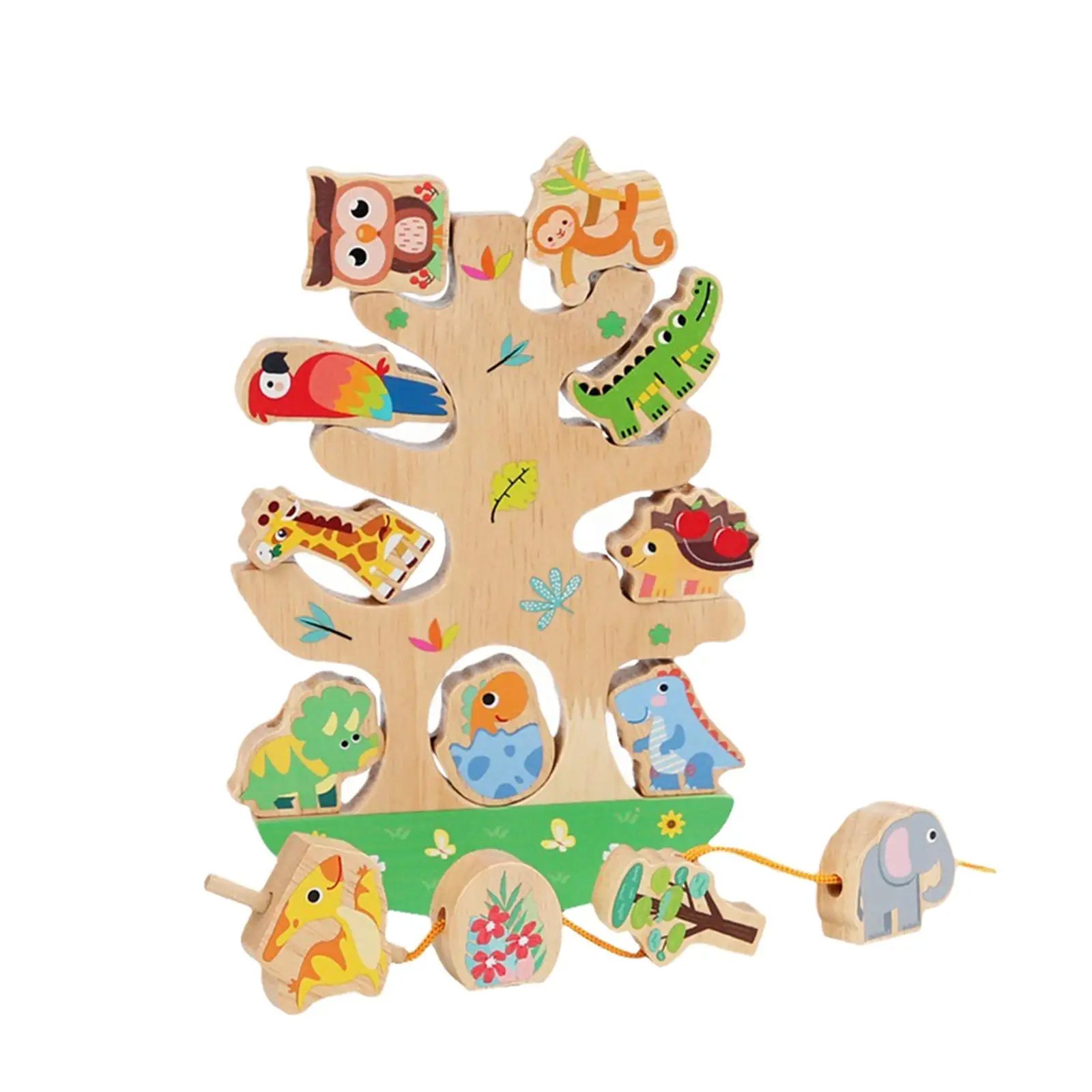 Деревянные игрушки для укладки животных Игрушки Монтессори для мальчиков и девочек на День рождения - 5