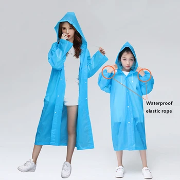 Детский водонепроницаемый дождевик для взрослых, многоразовое дождевальное пончо из ЭВА для детей, девочек, женщин, прозрачный дождевик, костюм для студентов