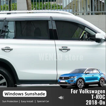 Для Volkswagen VW T-ROC 2018-2024 TROC Магнитный Автомобильный Солнцезащитный Козырек Щит Рамка Переднего Лобового Стекла Занавеска Боковое Окно Солнцезащитный Козырек
