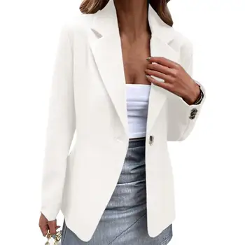 Женский Приталенный женский жакет-кардиган с вырезанным вырезом, стильная весенне-осенняя куртка-кардиган для деловой одежды, повседневное длинное пальто для женщин