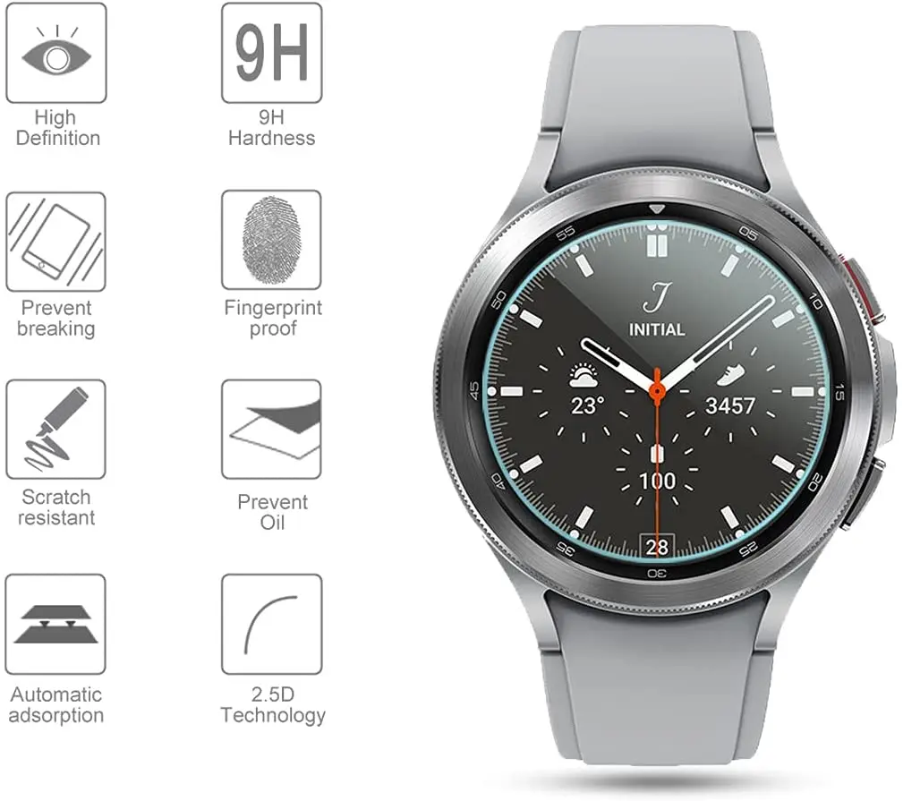Закаленное стекло для Samsung Galaxy Watch 5 4 40 мм 44 мм/watch5 pro 45 мм Защитная пленка для экрана Sansung Watch 4 Classic 42 мм 46 мм - 3