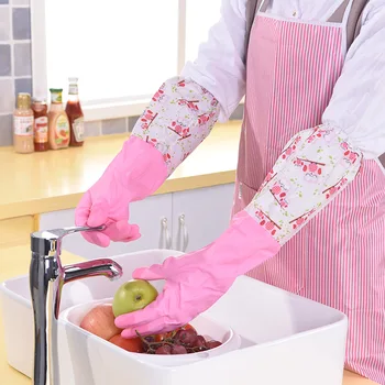 Зимние волшебные перчатки из силиконовой резины с длинным рукавом, Водонепроницаемые перчатки для мытья посуды, силиконовые перчатки для мытья посуды, кухонный инструмент, Прямая поставка