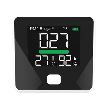 Измеритель качества воздуха Tuya Wifi PM2.5, тестер температуры и влажности, портативный светодиодный дисплей для домашнего офиса