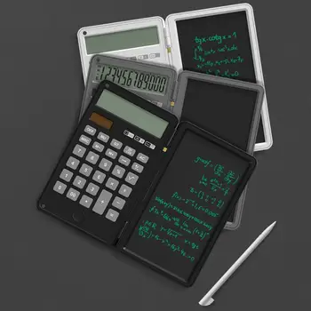 Калькулятор И блокнот для письма с большим 12-значным ЖК-дисплеем Настольные калькуляторы с планшетом для повторного письма Для базового финансового офиса