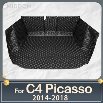 Коврик для багажника автомобиля Citroen C4 Picasso на пять мест 2014 2015 2016 2017 2018, ковер для грузового лайнера, аксессуары для интерьера, чехол