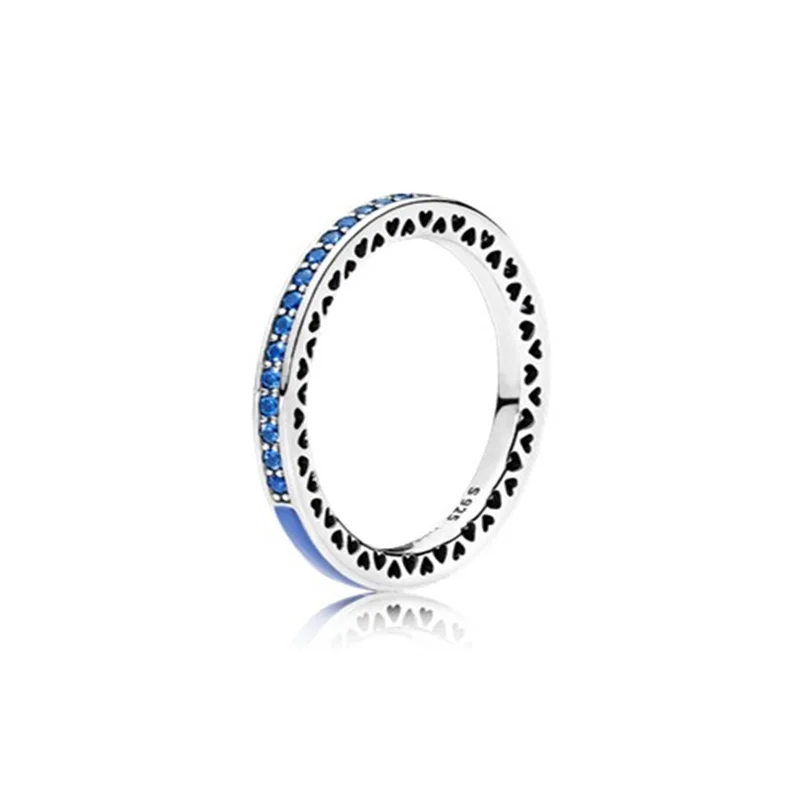 Кольцо с персиковым сердечком с логотипом LR из стерлингового Серебра 925 пробы, Модное Очаровательное кольцо с разноцветными драгоценными камнями Для женщин, Сапфир для подруги, оптовый подарок - 2