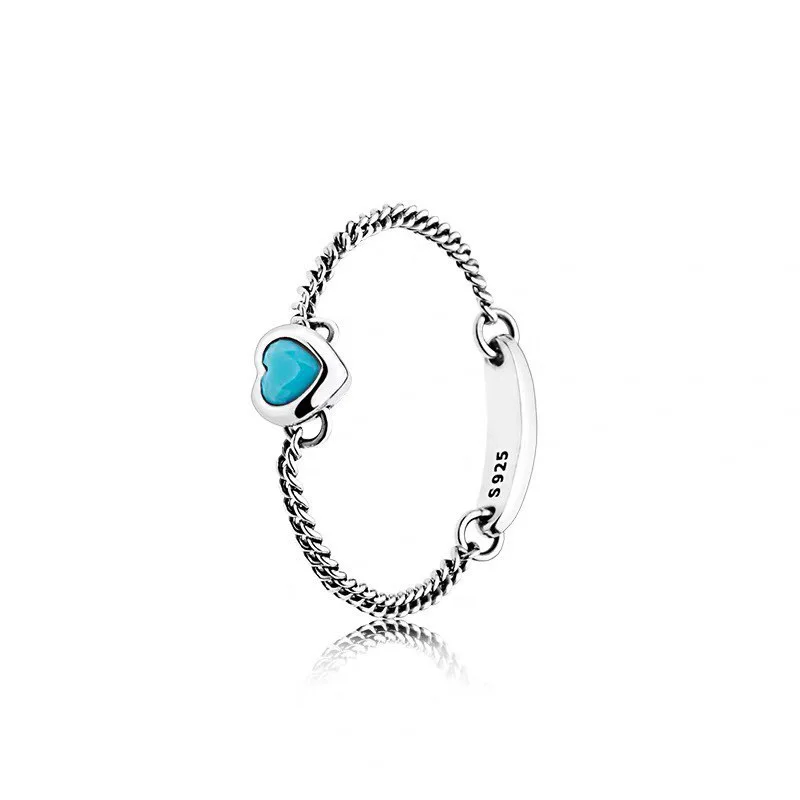 Кольцо с персиковым сердечком с логотипом LR из стерлингового Серебра 925 пробы, Модное Очаровательное кольцо с разноцветными драгоценными камнями Для женщин, Сапфир для подруги, оптовый подарок - 3