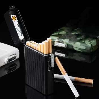 Креативная зажигалка, Герметичный Водонепроницаемый портсигар, Аксессуары для сигарет, USB-зажигалка, Ветрозащитная зажигалка
