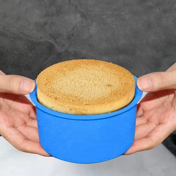 Круглая Форма для выпечки, силиконовая форма для выпечки с антипригарным покрытием, форма для выпечки, многоразовые мини-формы для торта, 4 дюйма, набор из 6