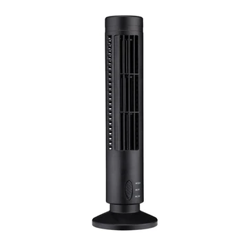Мини-Безлистный Маленький Вентилятор USB Офисный настольный Башенный вентилятор, Экономящий пространство Бесшумный Безлопастной 2-скоростной электрический вентилятор для спальни