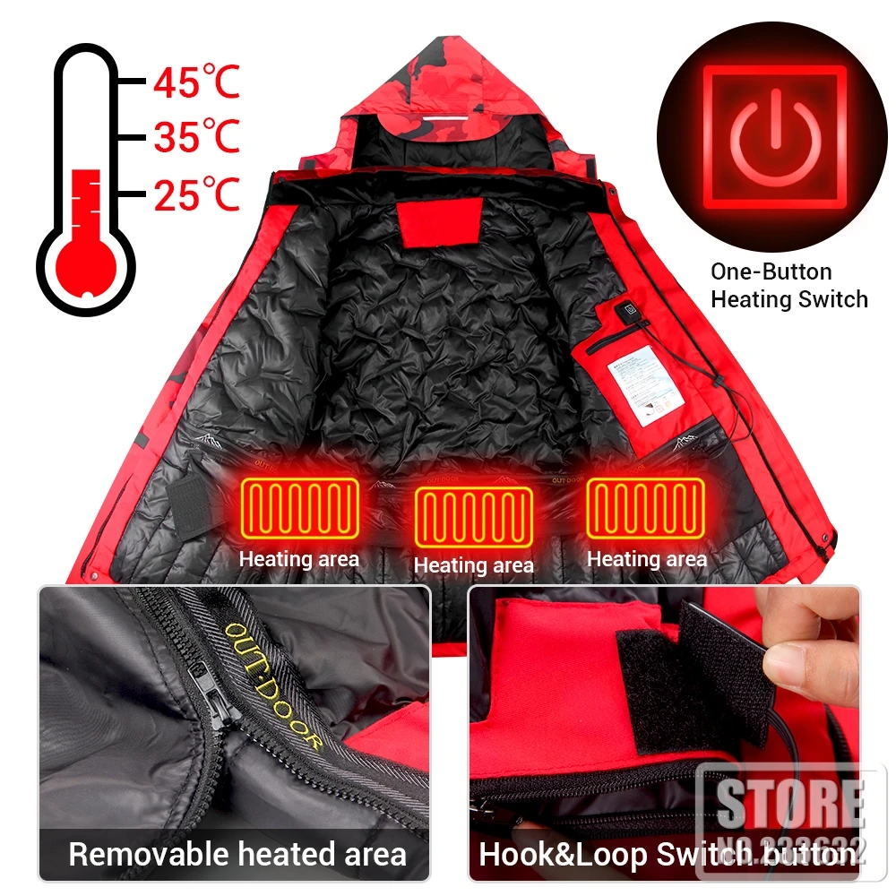 Мотоциклетная куртка Зимняя непромокаемая теплая куртка для езды по бездорожью, теплая куртка для езды на мотоцикле, удобный встроенный обогрев - 2
