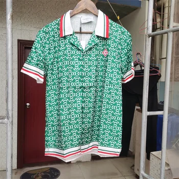 Мужская и женская одежда, рубашка Casablanca, повседневная спортивная одежда большого размера, модный удобный топ с цифровым принтом