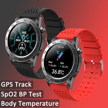 Мужские спортивные смарт-часы с температурой тела, водонепроницаемые, пульсометр, кровяное давление, мониторинг кислорода, GPS-трекер, Женские умные часы