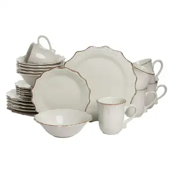 Набор керамической посуды Oxford из 24 предметов, кремовый