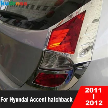 Накладка на крышку фонаря заднего света для хэтчбека Hyundai Accent 2011 2012, Хромированные молдинги для задних фар автомобиля, внешние аксессуары
