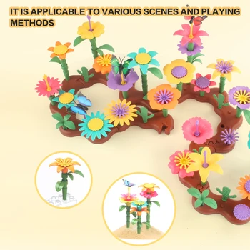 Новые Игрушки для строительства цветочного сада для девочек, садоводство, Притворный подарок для детей, игра в укладку, развивающий набор для малышей