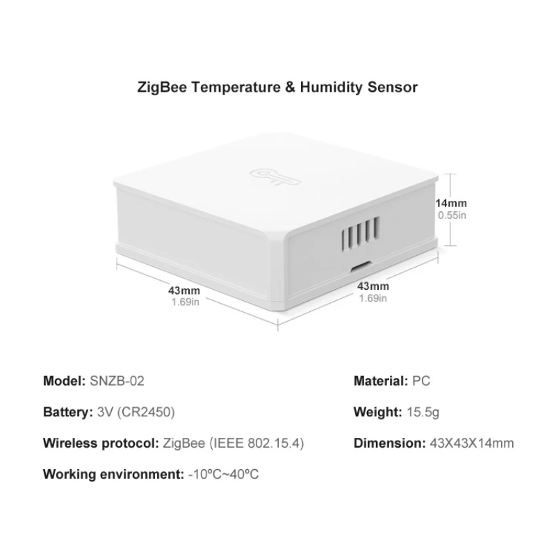 Новый Датчик температуры и влажности SONOFF SNZB-02 ZigBee eWeLink Работает с монитором реального времени ZBBridge Alexa Google Home IFTTT - 5