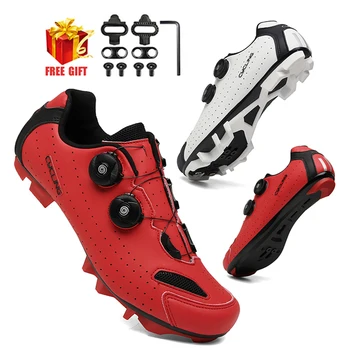 Обувь для велоспорта MTB, Мужские самоблокирующиеся кроссовки для шоссейных велосипедов, Гоночные Женские Велосипедные кроссовки с плоским шипом, Обувь для горных велосипедов SPD Clits