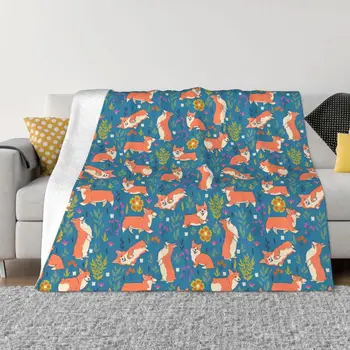 Одеяло для любителей собак Kawaii Corgi, Флисовое Летнее милое животное, многофункциональное ультрамягкое одеяло для дивана, покрывала для дивана
