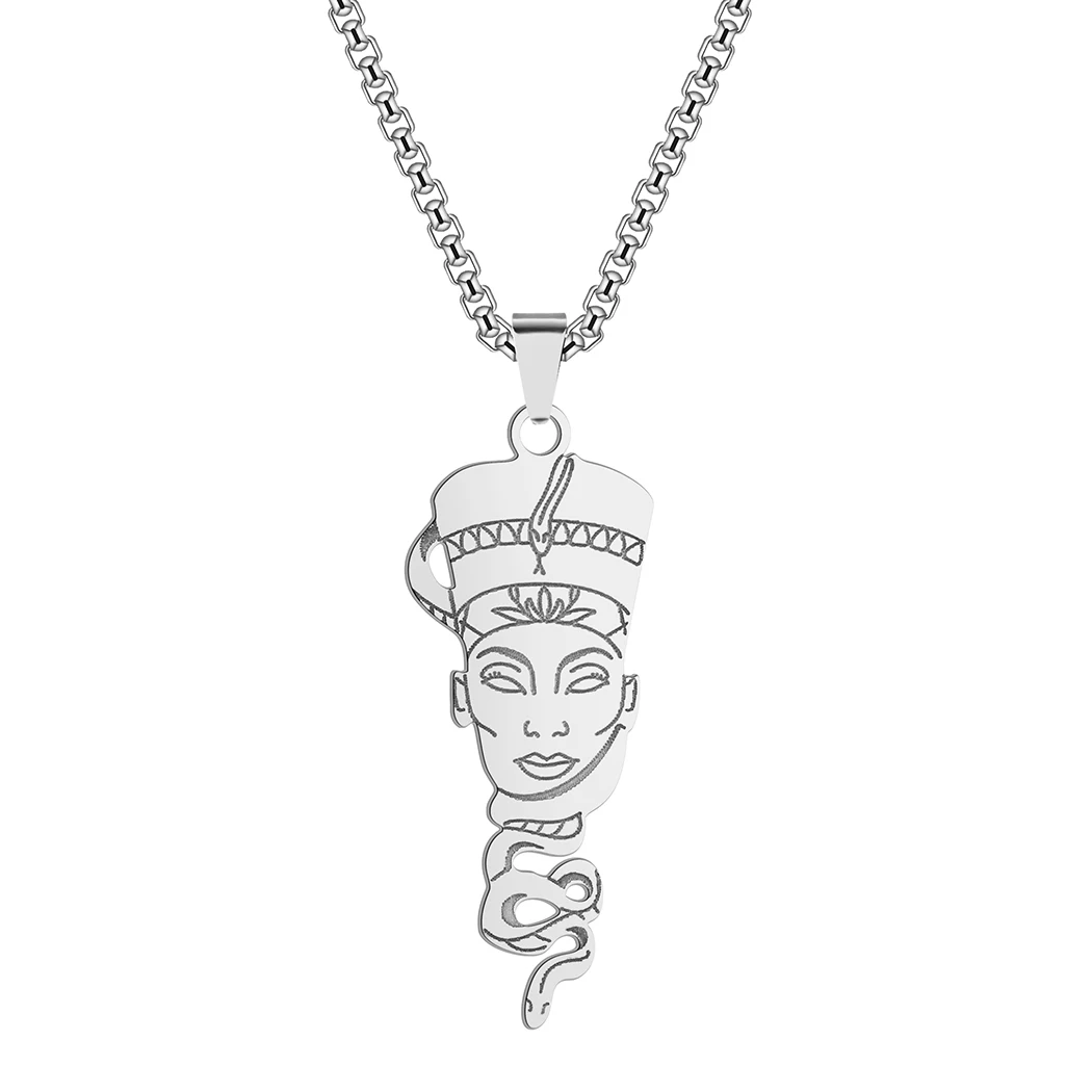 Оригинальное Золотое ожерелье Нефертити Для женщин, Изящное Египетское ожерелье, Минималистичное Африканское ожерелье, подарок для Нее, Очаровательная Подвеска, ювелирные изделия - 2