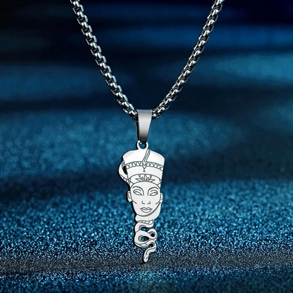 Оригинальное Золотое ожерелье Нефертити Для женщин, Изящное Египетское ожерелье, Минималистичное Африканское ожерелье, подарок для Нее, Очаровательная Подвеска, ювелирные изделия - 4