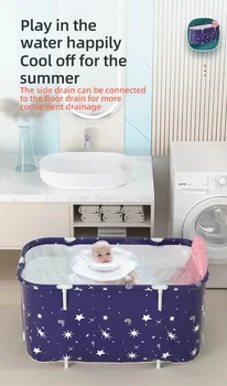 Отдельная семейная ванная комната, гидромассажная ванна, поддерживающая температуру, складная ванна для купания взрослых