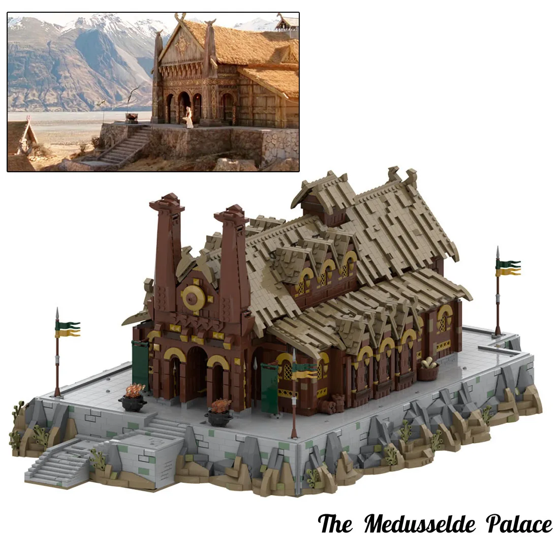 (Отправляем в течение 15 дней) 7868 + шт кирпичей MOC-62288 The Medusselde Palace Golden Hall (лицензированы и разработаны LegoMocLoc) - 4