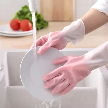 Перчатки для мытья посуды в домашних условиях, Водонепроницаемые прочные многоразовые Перчатки для мытья посуды в кухне, туалете, для мужчин и женщин