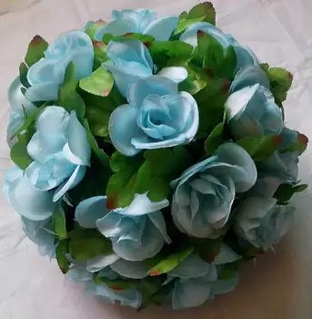 Пластиковый центр SPR SPR 15 см с зелеными листьями, свадебный шар для поцелуев -candy wedding decorationsLake blue