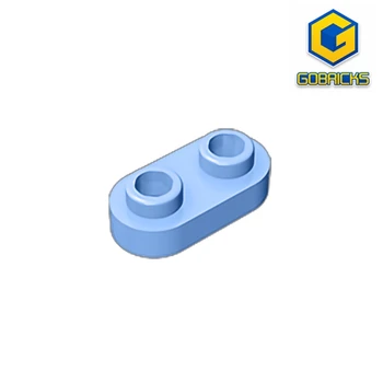Пластина Gobricks GDS-1403 круглая 1 x 2 с двумя открытыми заклепками, совместимая с детскими развивающими строительными блоками lego 35480 