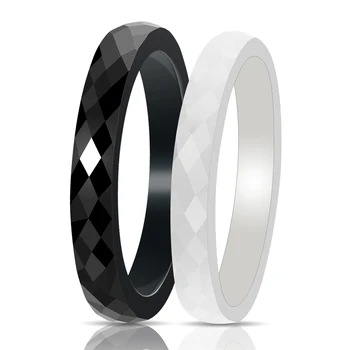 Повседневные легкие черные белые керамические кольца для женщин, керамические украшения с огранкой, модные женские кольца, Прямая поставка