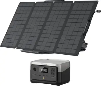 Портативная электростанция LiFePO4 Панели солнечных батарей River 2 + 110W со Складной Портативной Панелью солнечных батарей