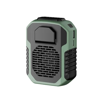 Портативный Подвесной Поясной Вентилятор 6000 мАч, Черно-Зеленый Пластиковый Носимый Электрический Вентилятор, Мини-Вентилятор Высокой Мощности Ветра Для Работы на открытом воздухе