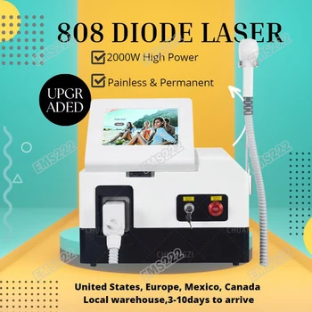 Последняя версия Устройство для всего тела 808 нм 2000 Вт Высокомощный диодный лазер для удаления волос С постоянным охлаждением Безболезненный Депилятор