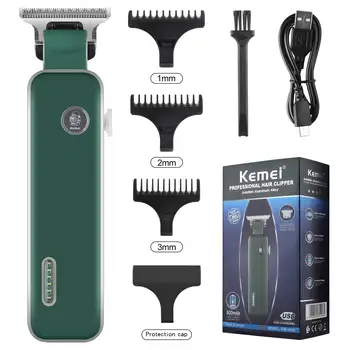 Профессиональная Машинка для стрижки волос Kemei KM-5098 С Т-образным лезвием для сухого бритья, Станок для круговой стрижки волос, Станок для плотной стрижки