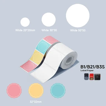 Рулон бумаги для официальных этикеток Niimbot Круглые Белые Прозрачные рулоны бумаги для наклеек для принтера B21 B1 B203 Label Machine