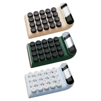 Ручной калькулятор с механическим переключателем, Большая кнопка, похожая на пишущую машинку, удобная на ощупь, Прочный экран с наклоном на 15 °