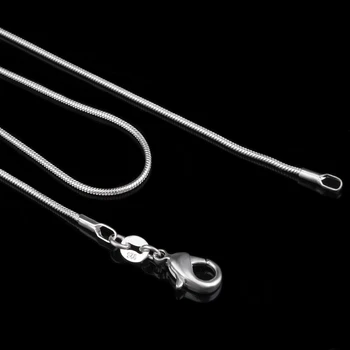 Серебряное ожерелье со змеиной цепочкой 1,2 мм для мужчин и женщин длиной от 40 см до 75 см, оптовая цена по прейскуранту завода-изготовителя, Ювелирная цепочка 