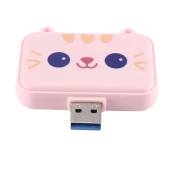 Симпатичный USB-концентратор 60 Вт, зарядное устройство, док-станция с несколькими разветвителями (розовый 3A)