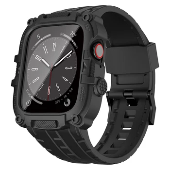 Совместима с Apple Watch Apple Iwatch12345678SE Защитный чехол из ТПУ + встроенный ремешок из закаленной пленки