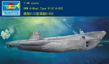 Трубач масштаб 1:48 Немецкая подводная лодка DKM ВМС Германии Типа VIIC U-552 модельный комплект # 06801