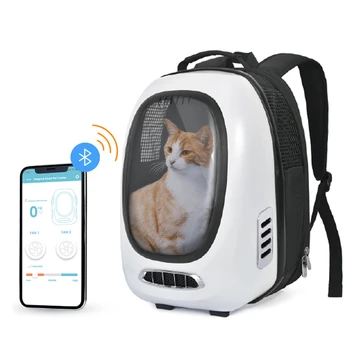 Умный рюкзак-переноска для кошек, маленьких собак и щенков весом до 17 фунтов, Интеллектуальный контроль температуры, приложение с поддержкой 5 В США