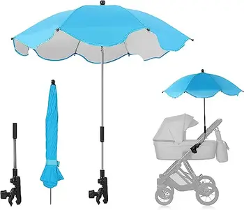Универсальный зонт для детской коляски, Регулируемый Зонт с защитой от ультрафиолета, зажим для малышей 1-3, Солнцезащитный козырек, Аксессуары для тележки