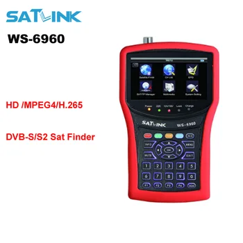 Цифровой спутниковый измеритель Satlink WS-6960 HD 4,3-дюймовый ЖК-экран H.265 DVBS/S2 Sat Finder