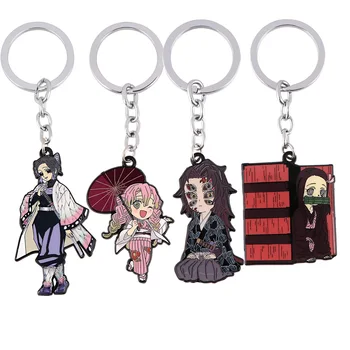 Японский Аниме Demon Slayer Милые Брелки с эмалью, Брелок для ключей, кольцо для ключей, Креативный Шарм, ювелирные Аксессуары, подарки
